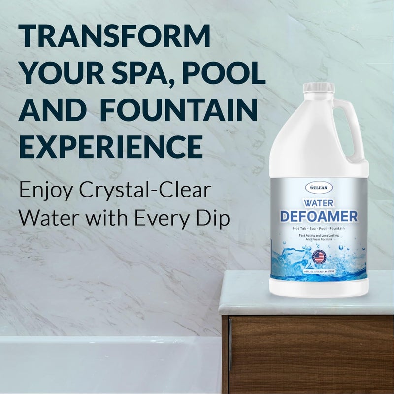 GELEAN Hot Tub Defoamer - Pool, Fountain, Spa Anti Foam Defoamer - Eco Friendly & Safe Water Anti Foam - Quickly Removes & Prevents Foam - Silicone Emulsion HotTub Chemicals Made in USA, (64 oz) - Image 4